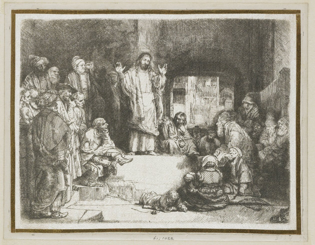 Krisztus prédikál („A kis sír”) alkotó: Rembrandt van Rijn