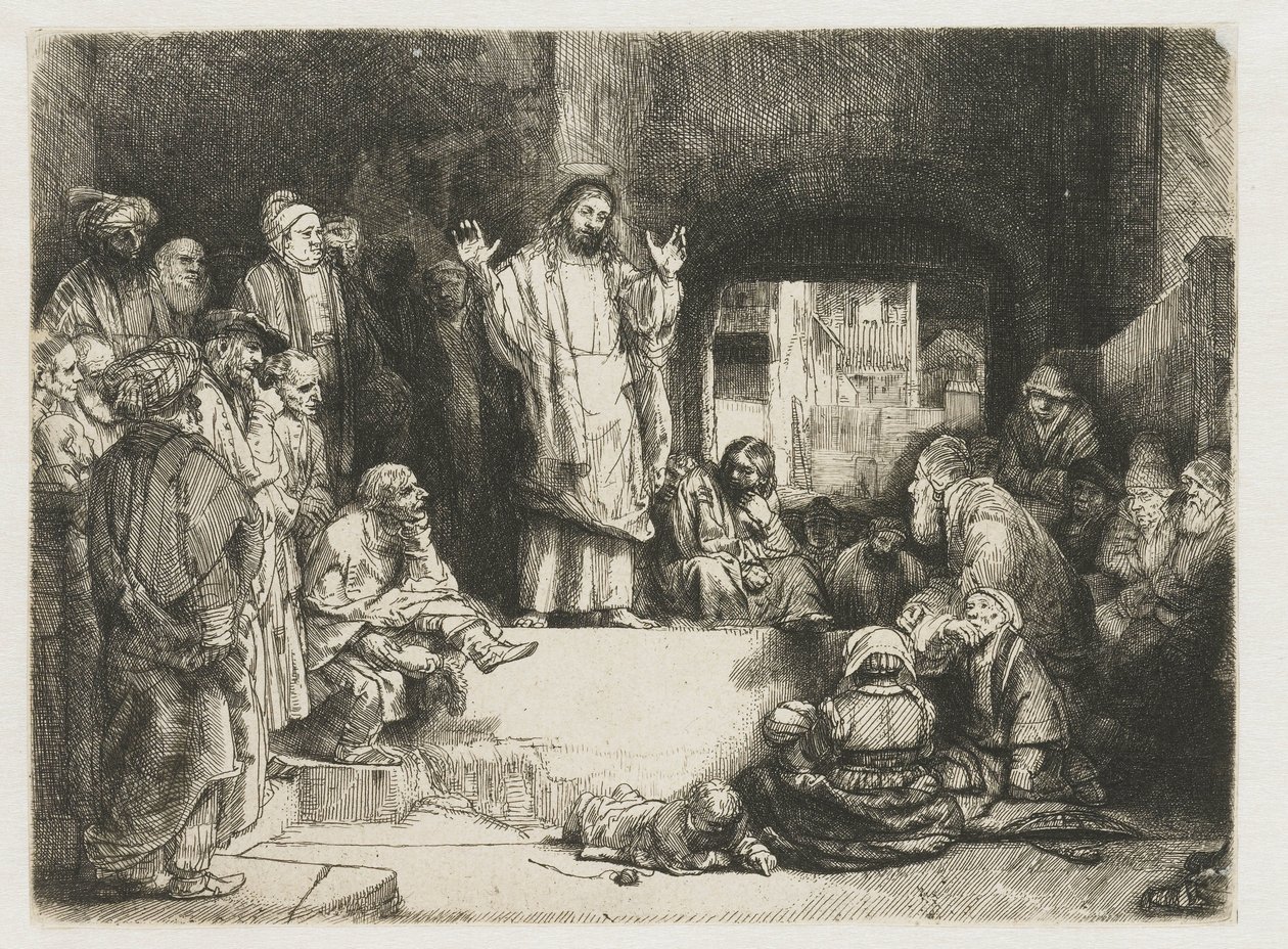 Krisztus prédikál („A kis sír”) alkotó: Rembrandt van Rijn