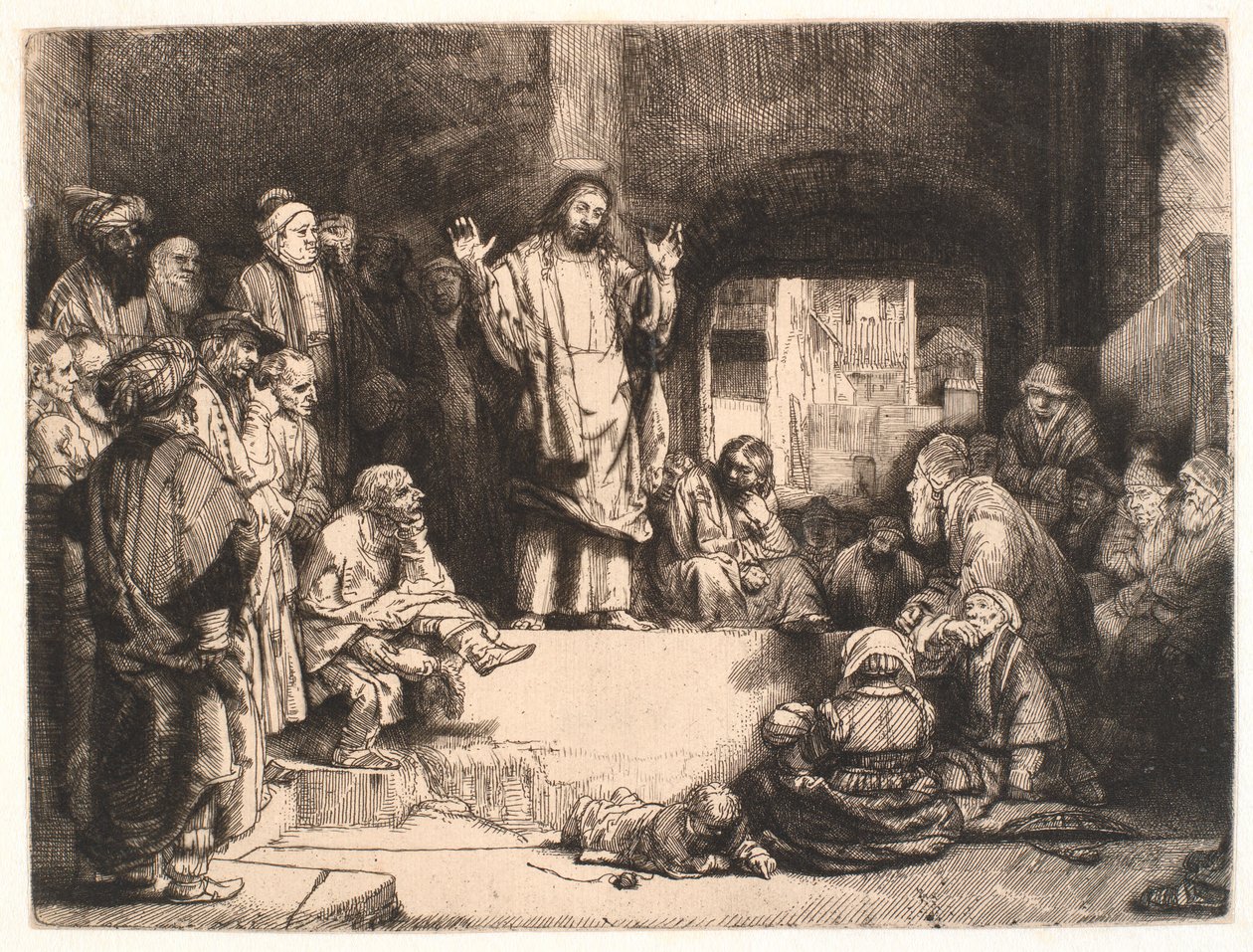 Krisztus prédikál ("La petite tombe") alkotó: Rembrandt van Rijn