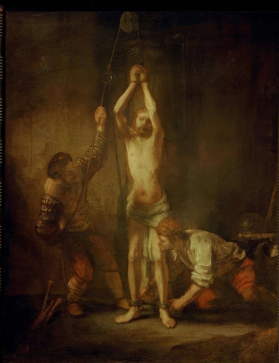 Krisztus a csapásoszlopnál alkotó: Rembrandt van Rijn
