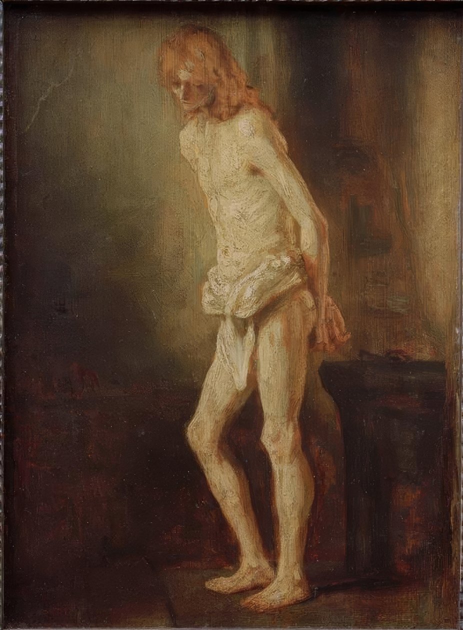 Krisztus a csapásoszlopnál alkotó: Rembrandt van Rijn
