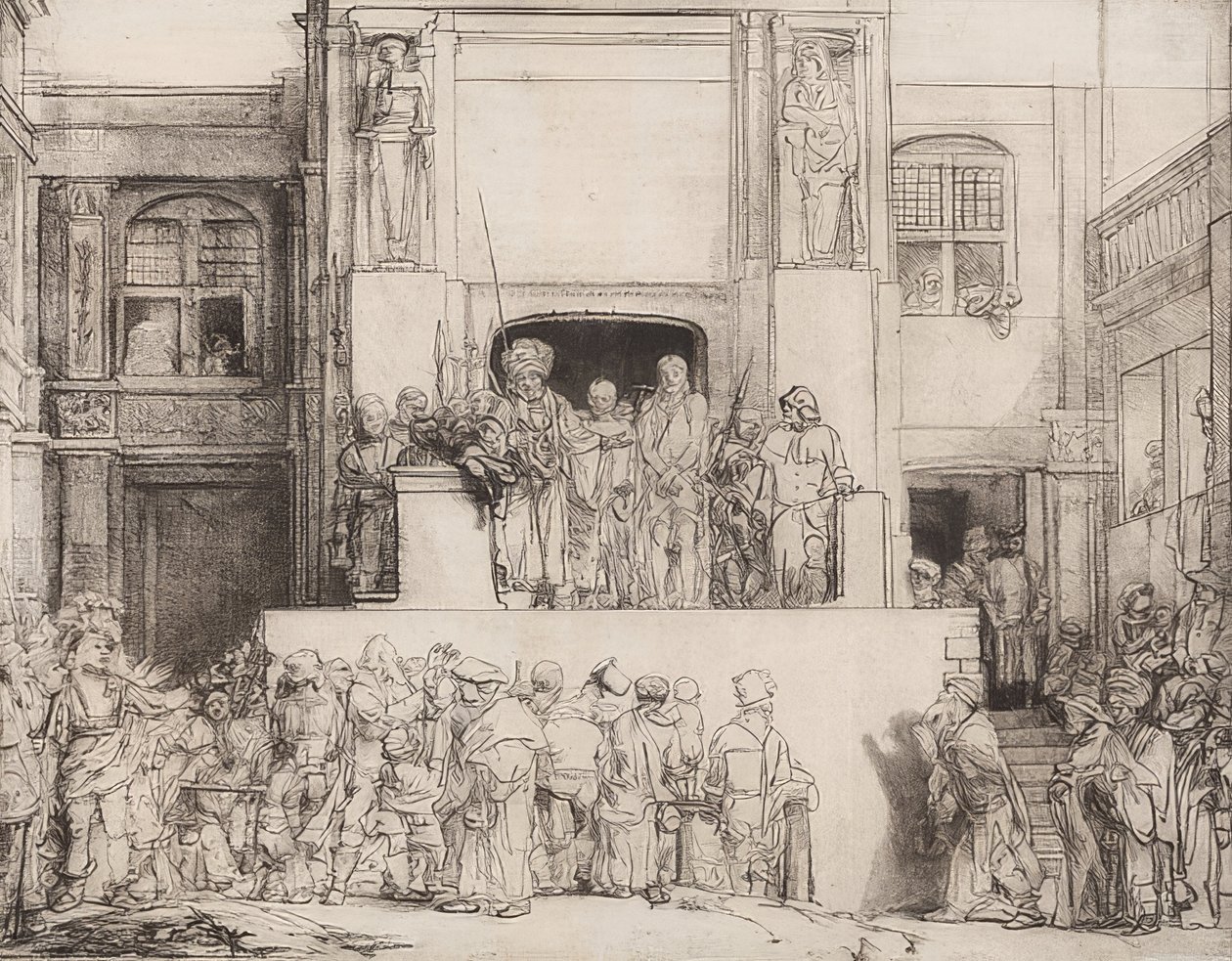 Krisztus bemutatta az embereknek. 1655 alkotó: Rembrandt van Rijn