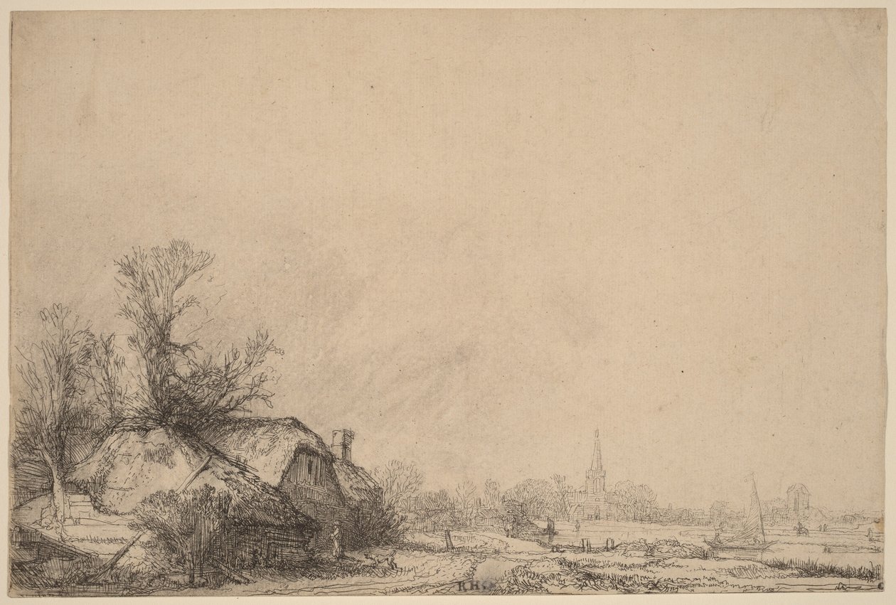 Ház a csatorna partján alkotó: Rembrandt van Rijn