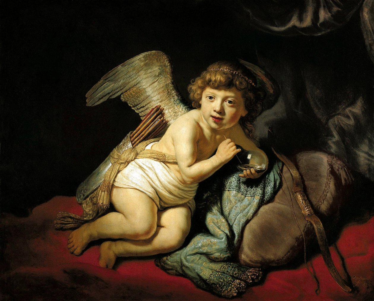 Ámor szappanbuborékot fúj, 1634. alkotó: Rembrandt van Rijn