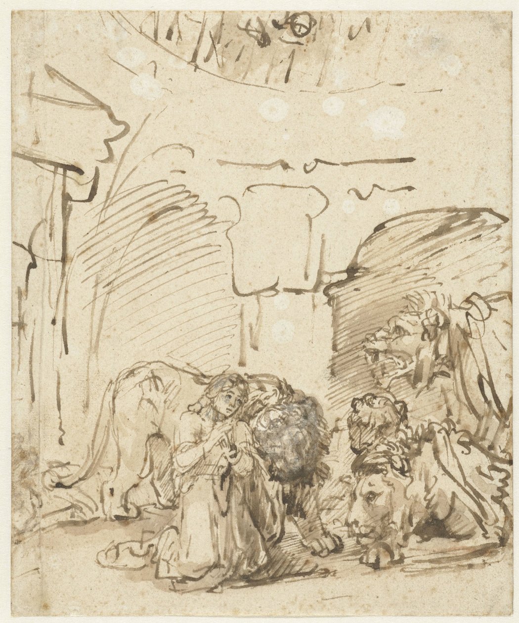 Dániel az oroszlánveremben alkotó: Rembrandt van Rijn