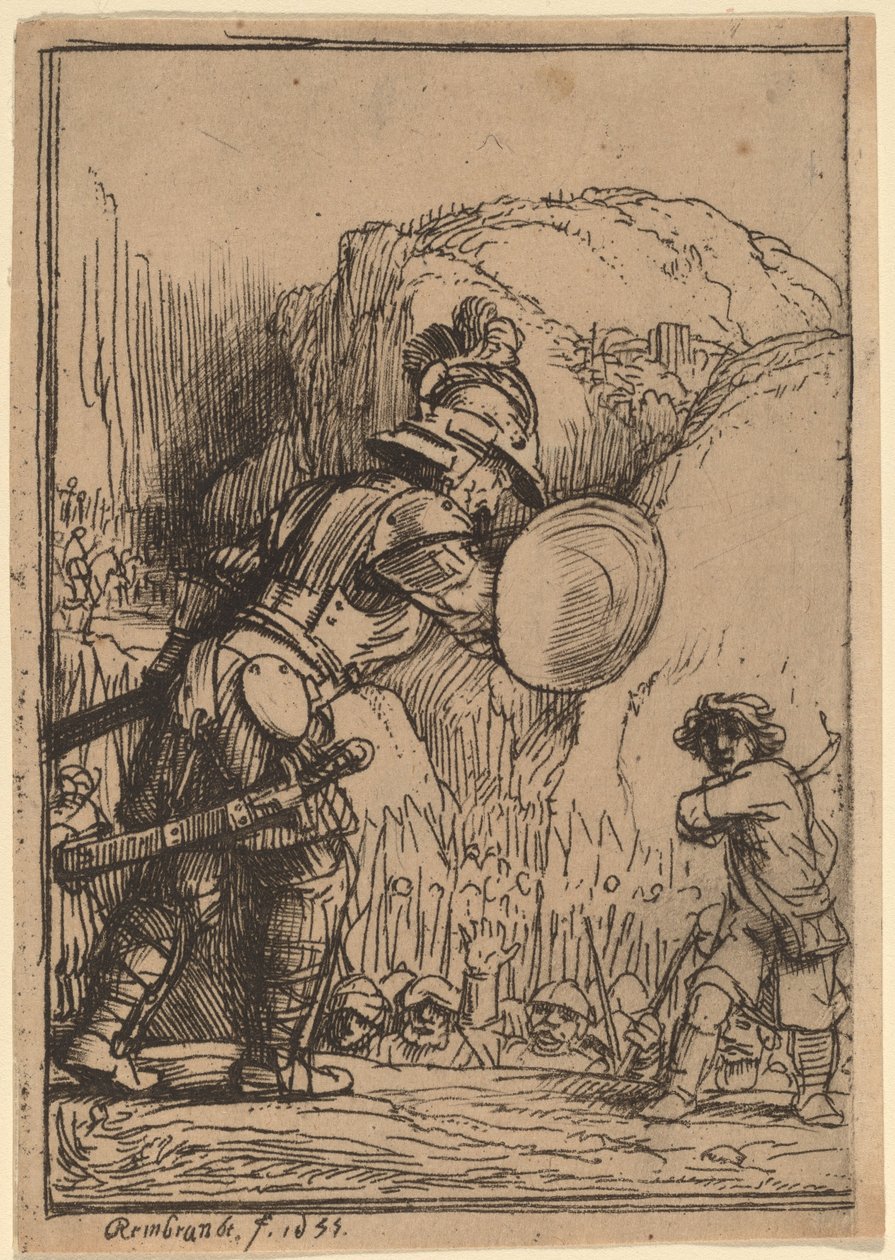 Dávid és Góliát alkotó: Rembrandt van Rijn