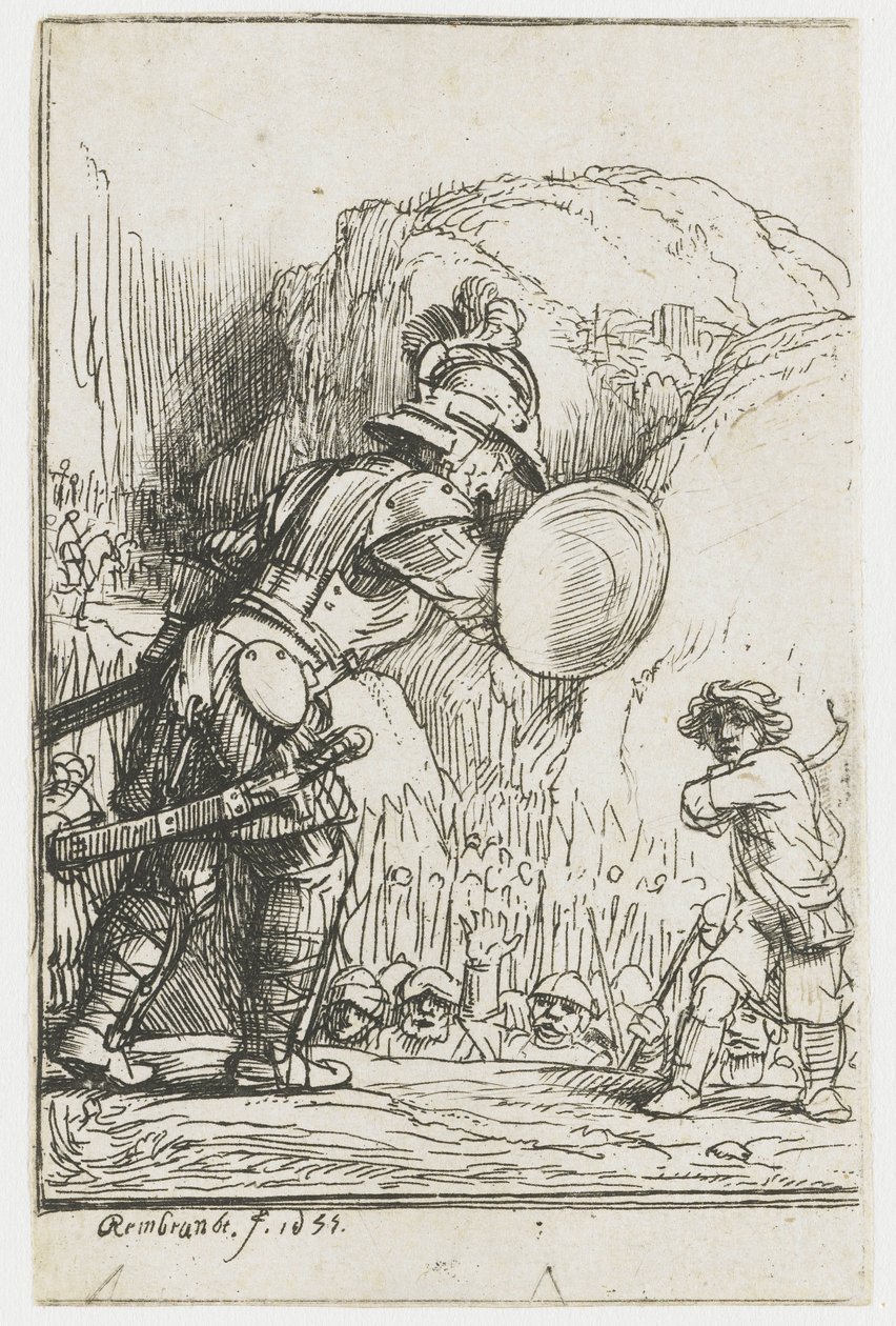 Dávid és Góliát alkotó: Rembrandt van Rijn
