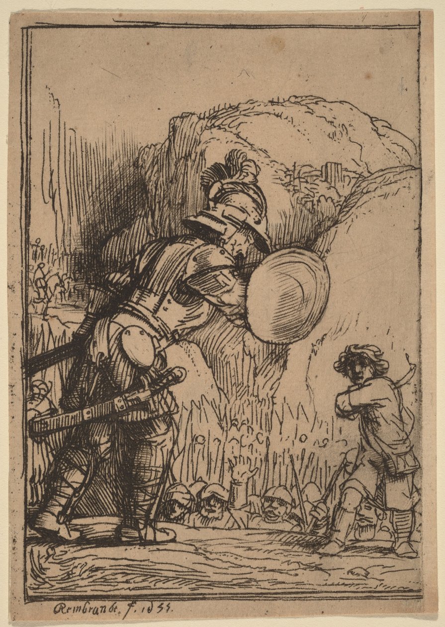 Dávid és Góliát alkotó: Rembrandt van Rijn