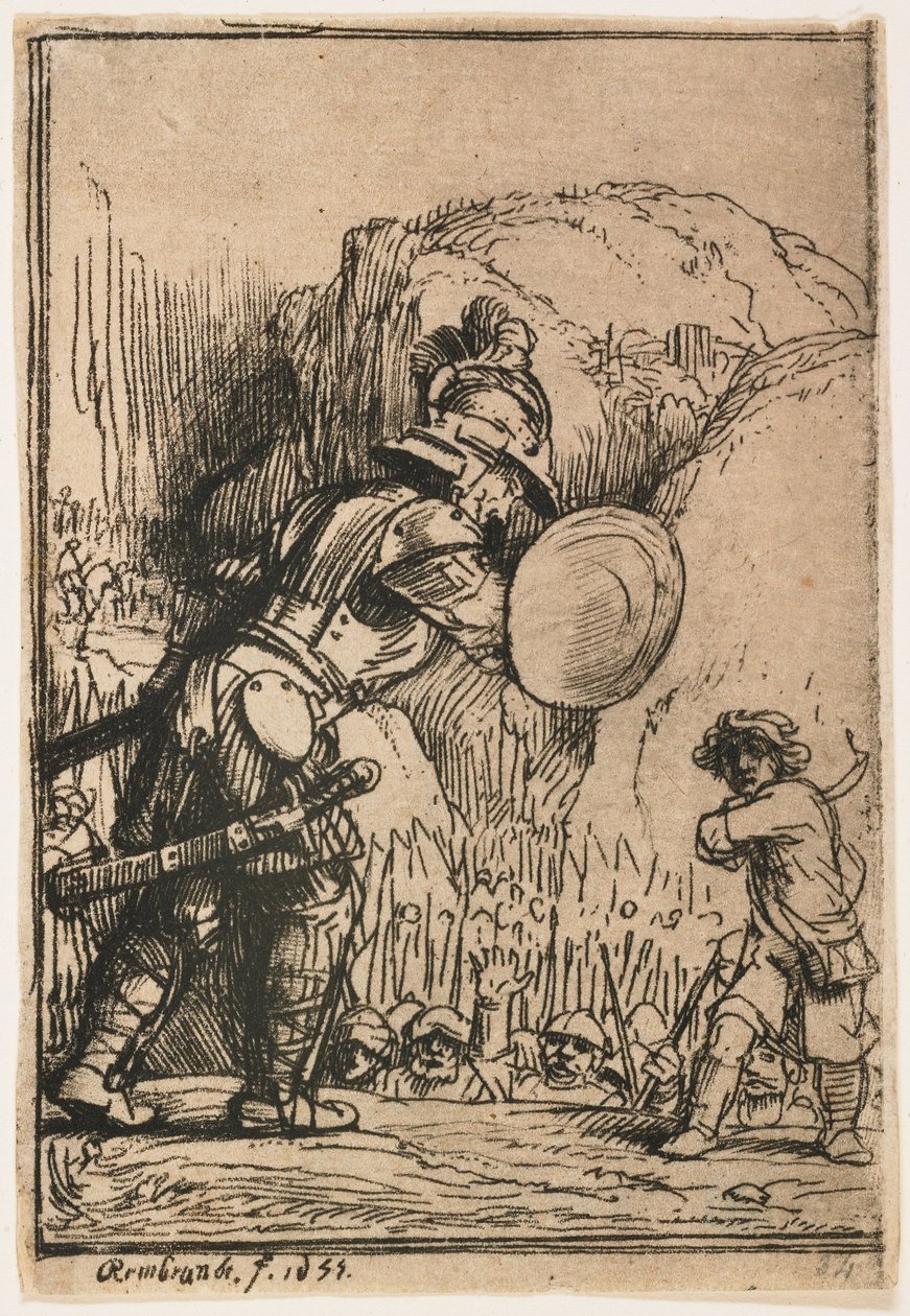 Dávid és Góliát alkotó: Rembrandt van Rijn