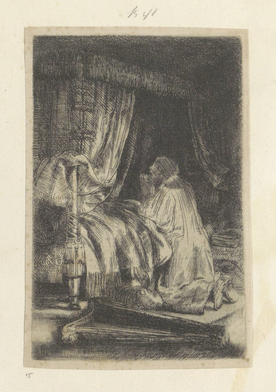 David in gebed Nyolcvanöt eredeti nyomat gyűjteménye (sorozat címe) alkotó: Rembrandt van Rijn