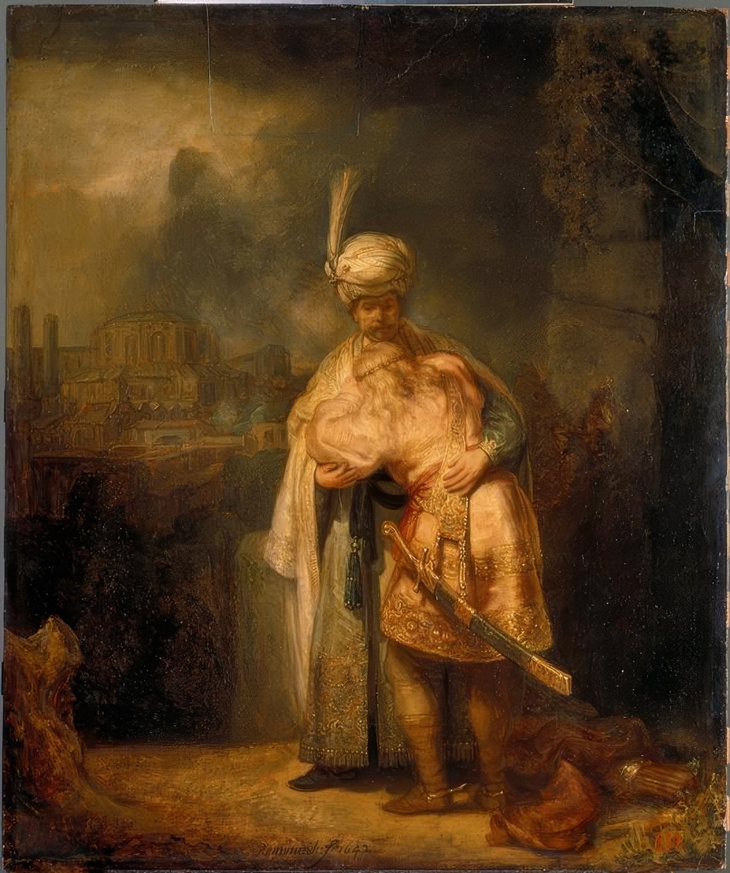 David elköszön Jonatántól alkotó: Rembrandt van Rijn