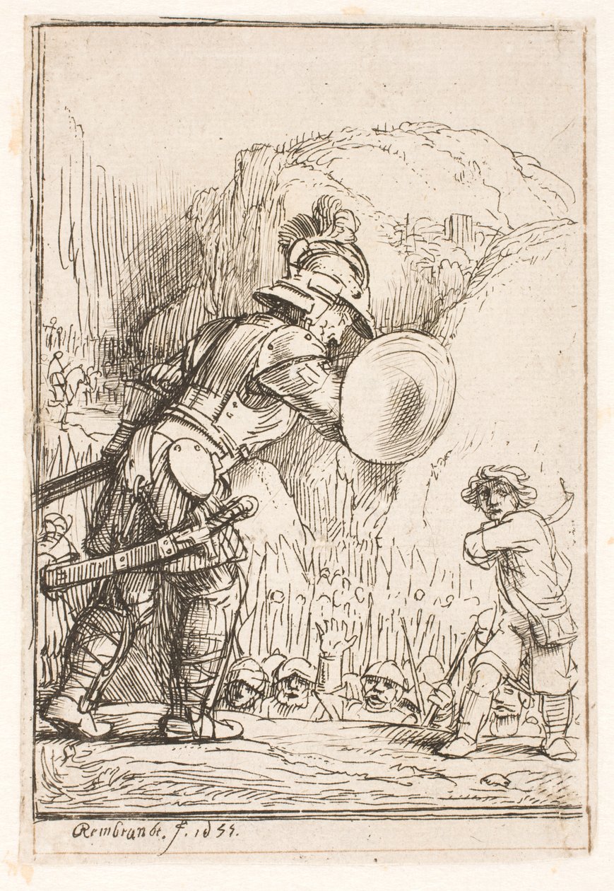 Dávid és Góliát alkotó: Rembrandt van Rijn