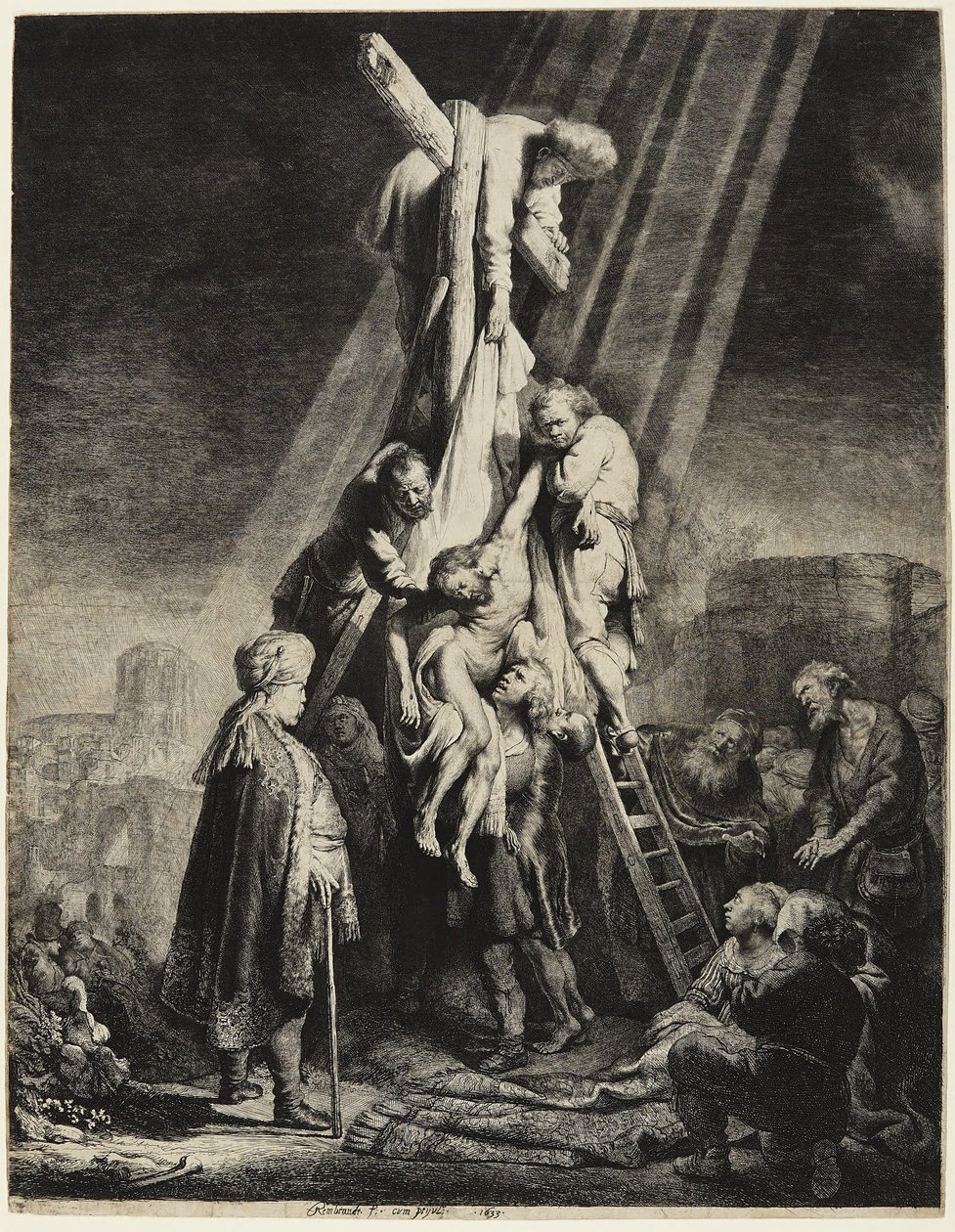 A Keresztről való levétel alkotó: Rembrandt van Rijn