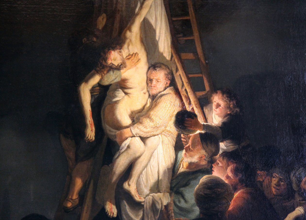 „Leszállás a keresztről”, 1634. alkotó: Rembrandt van Rijn