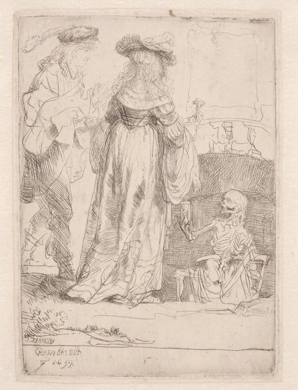 A fiatal pár és a halál alkotó: Rembrandt van Rijn