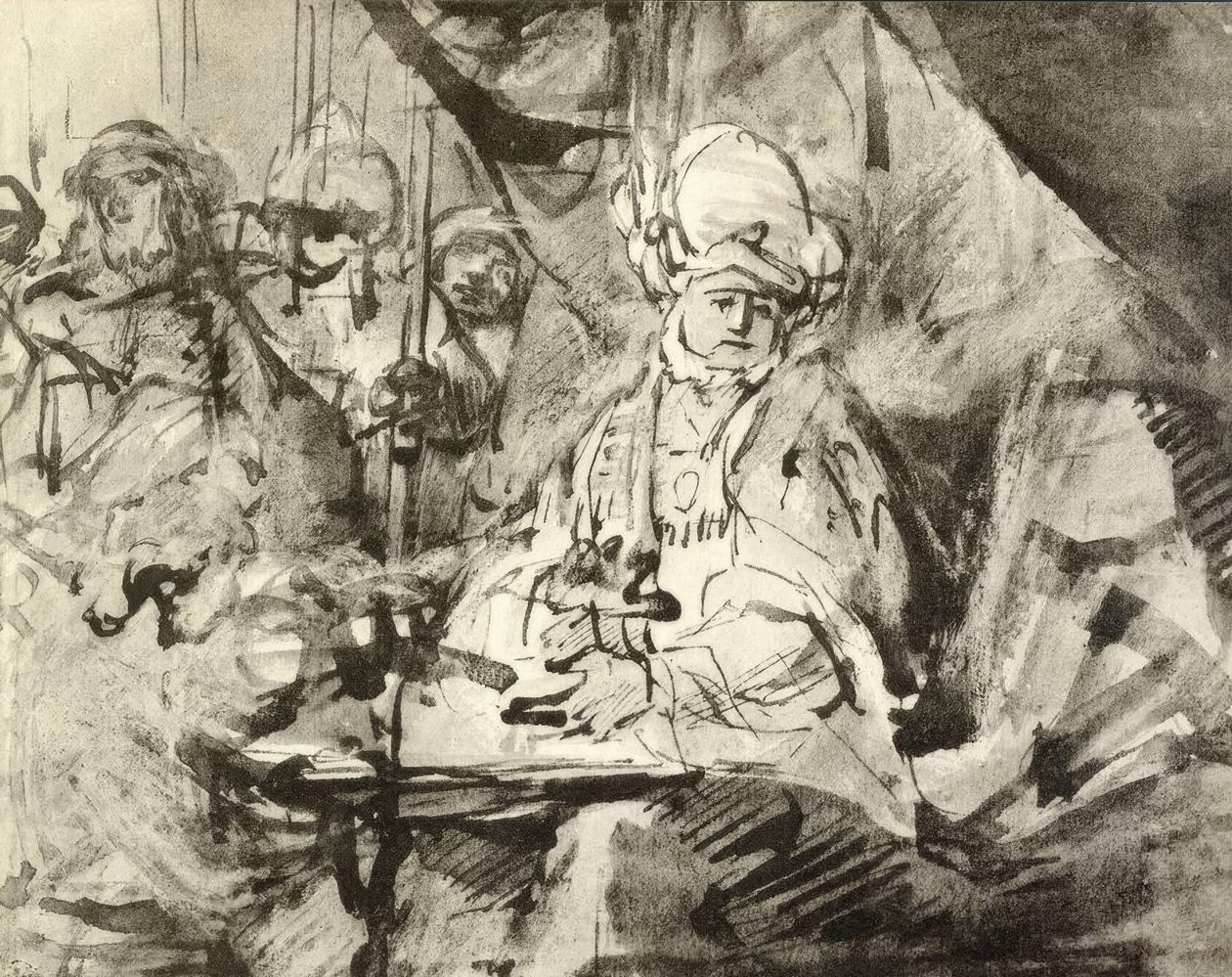 Pilátus kézmosása alkotó: Rembrandt van Rijn