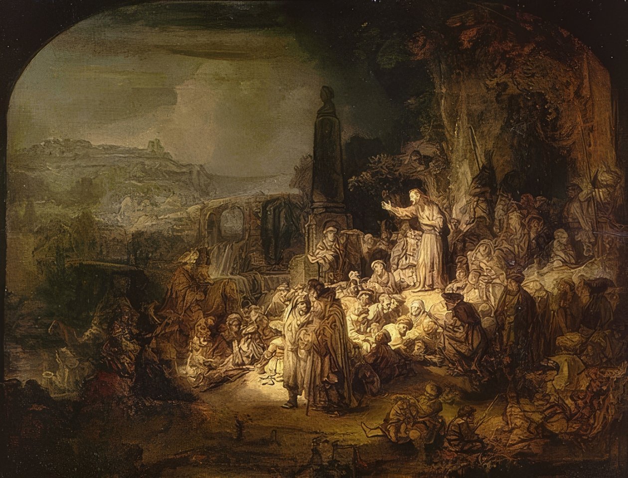 Keresztelő János prédikációja. 1634/35 alkotó: Rembrandt van Rijn