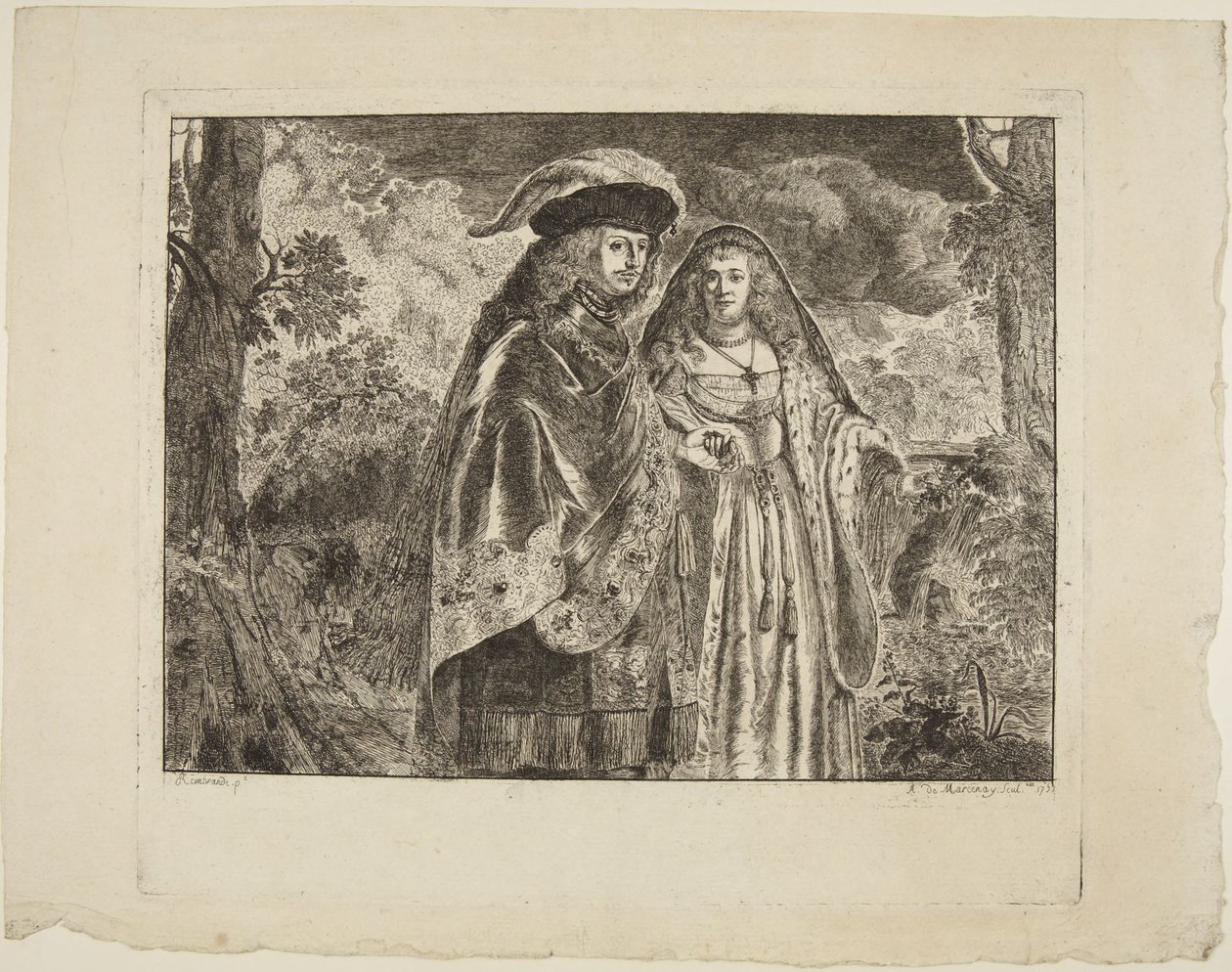A fehér tollas férfi alkotó: Rembrandt van Rijn