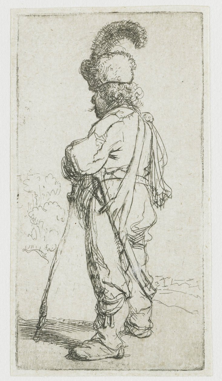 Egy lengyel egy bottal alkotó: Rembrandt van Rijn