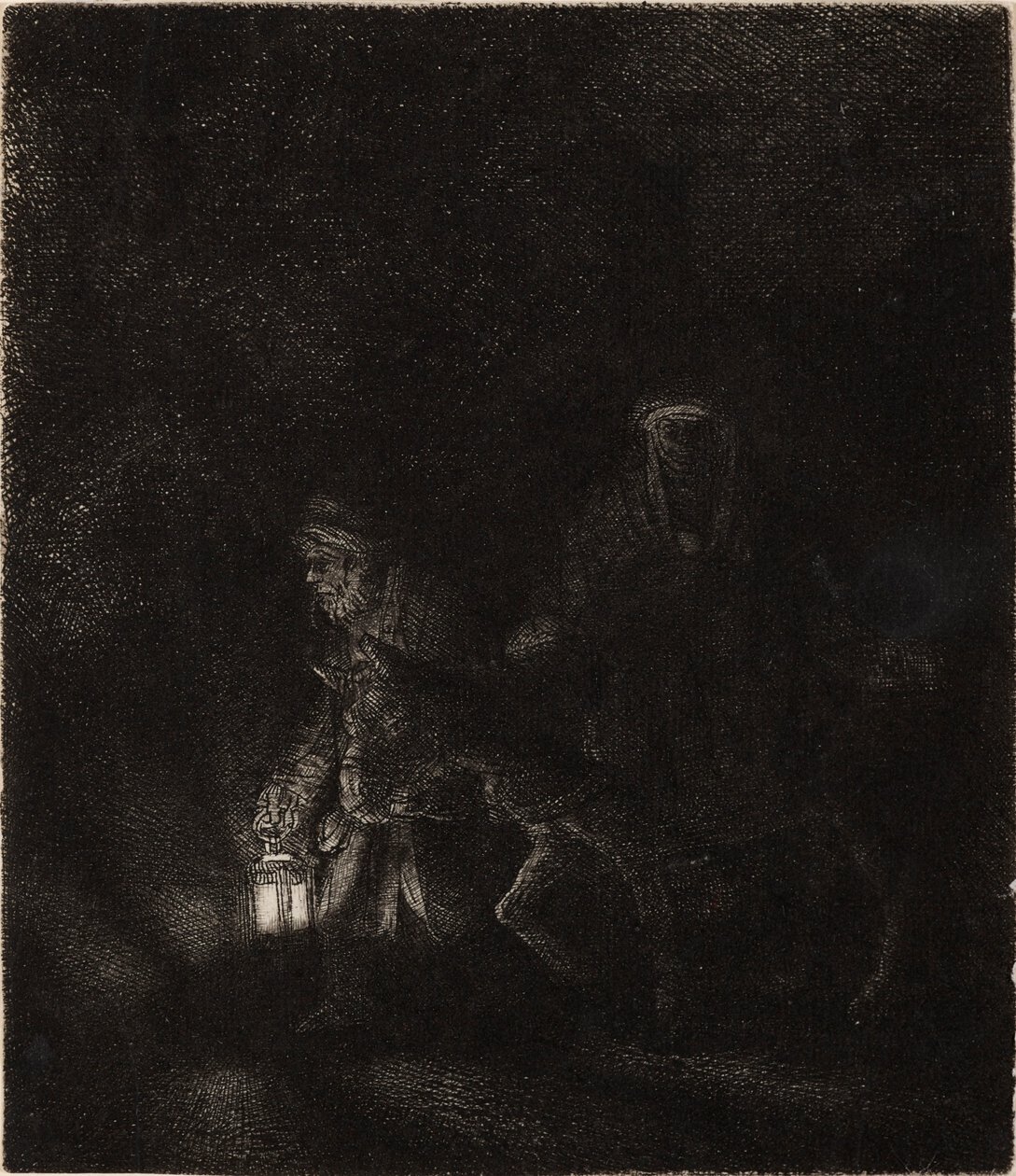Menekülés Egyiptomba: Egy éjszakai darab alkotó: Rembrandt van Rijn