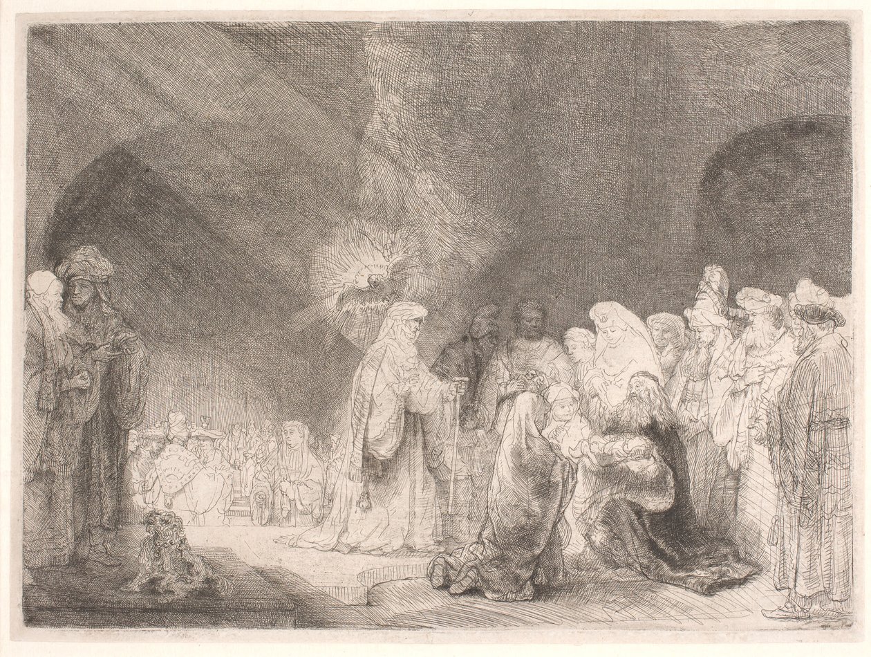 A termelés a templomban alkotó: Rembrandt van Rijn