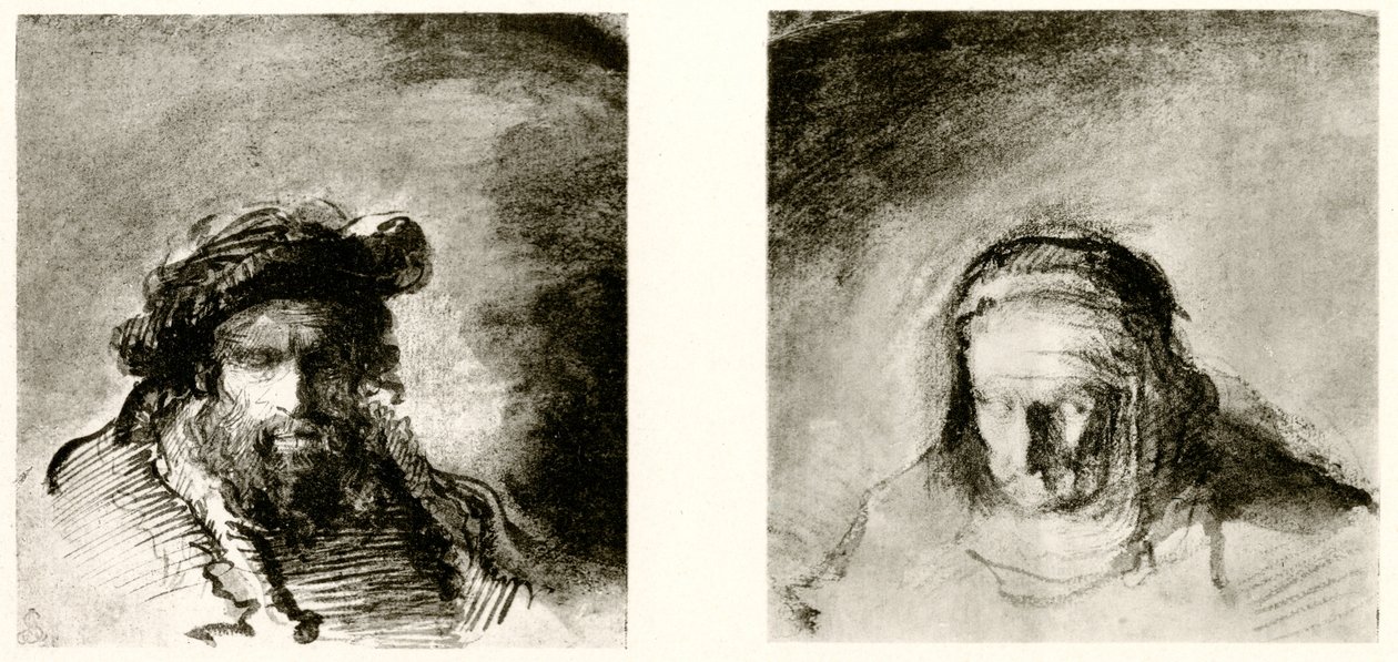 Fej tanulmányok alkotó: Rembrandt van Rijn