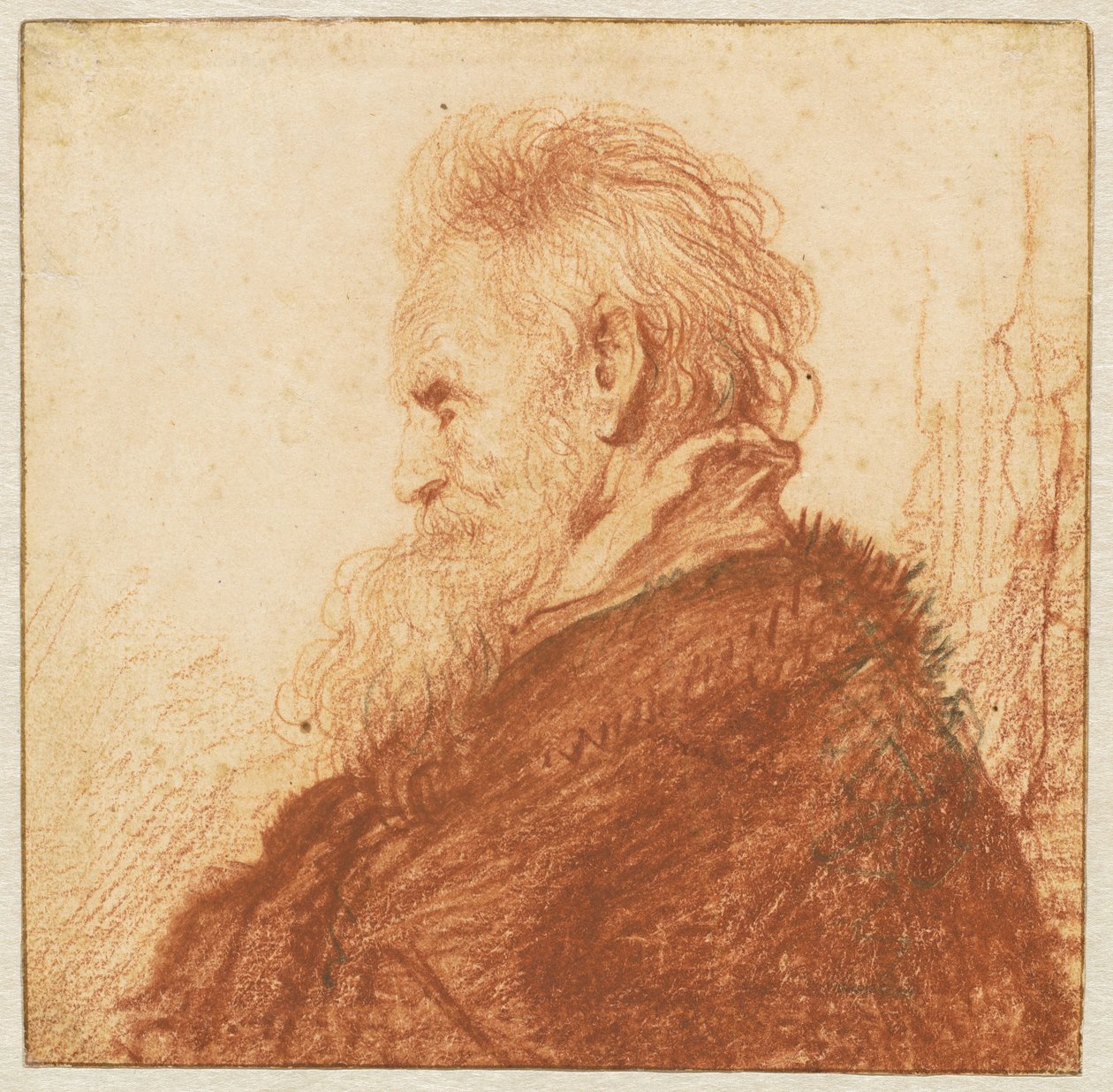 Egy öreg feje (recto) alkotó: Rembrandt van Rijn
