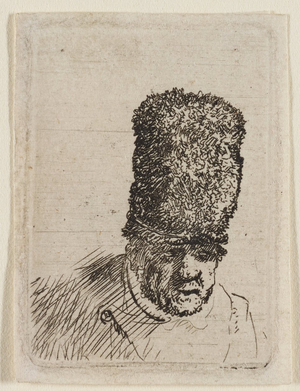 Egy magas szőrme sapkás öregember feje: mellszobor alkotó: Rembrandt van Rijn