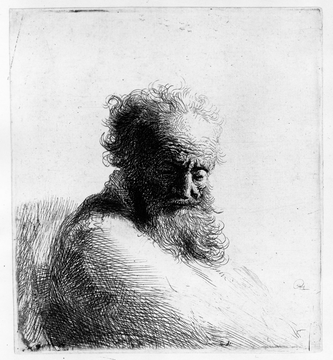 Egy öregember feje, 1631 alkotó: Rembrandt van Rijn