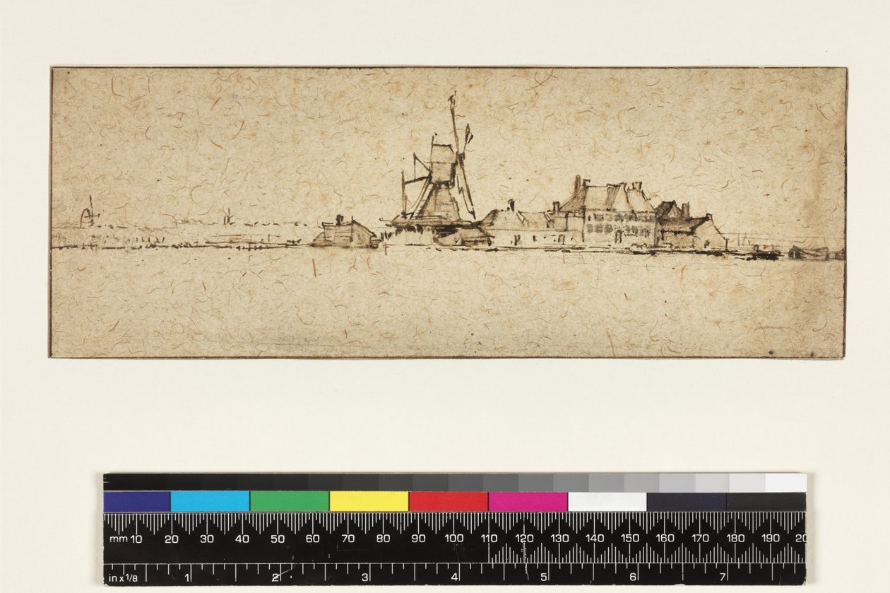 Het Molentje, 1654 körül (toll és tinta mosással és gouache papíron) alkotó: Rembrandt van Rijn