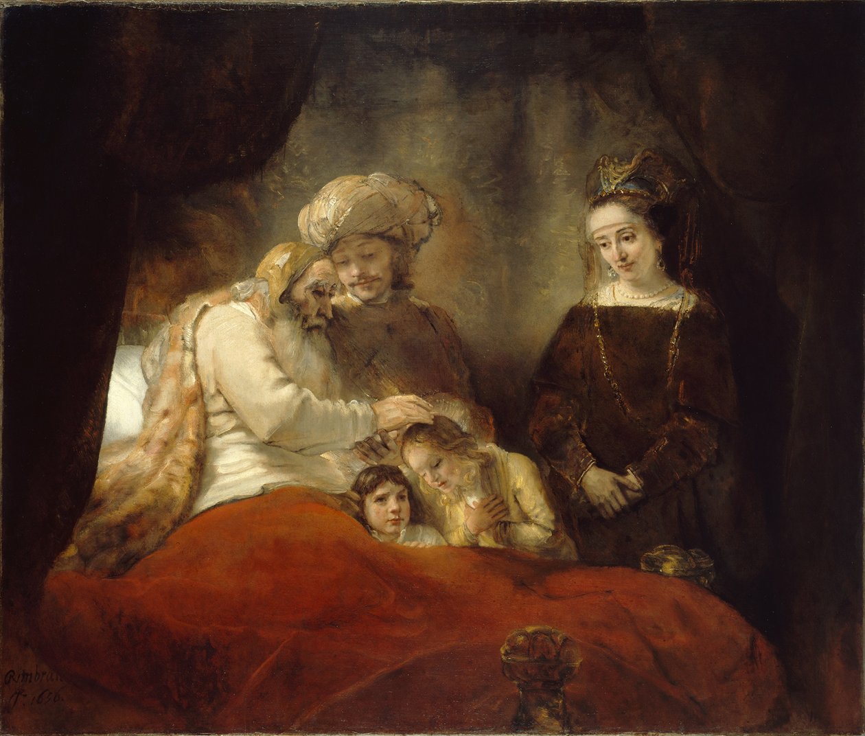 Jákób megáldja Efraimot és Manassét, 1656 alkotó: Rembrandt van Rijn