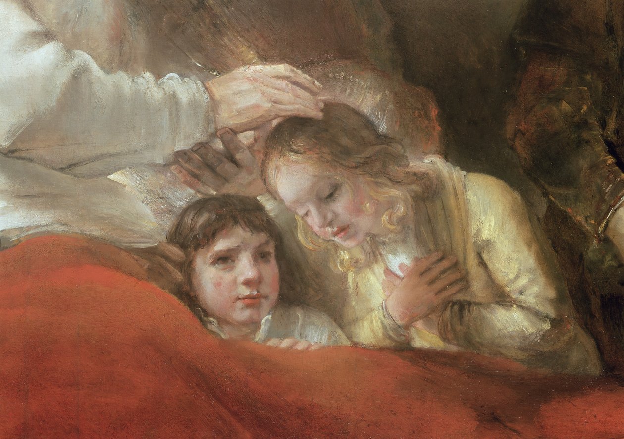 Jákób megáldja József fiait, 1656 (244314. részlet) alkotó: Rembrandt van Rijn