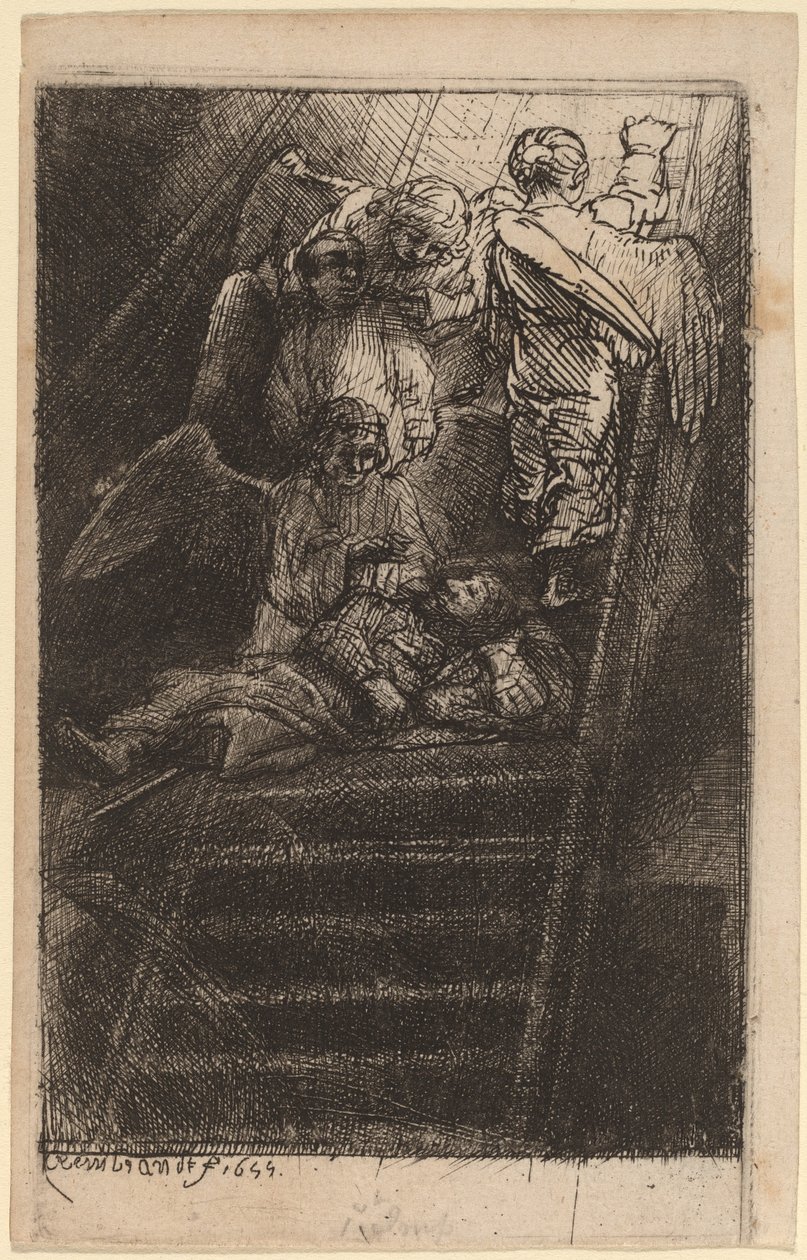 Jákob létrája alkotó: Rembrandt van Rijn