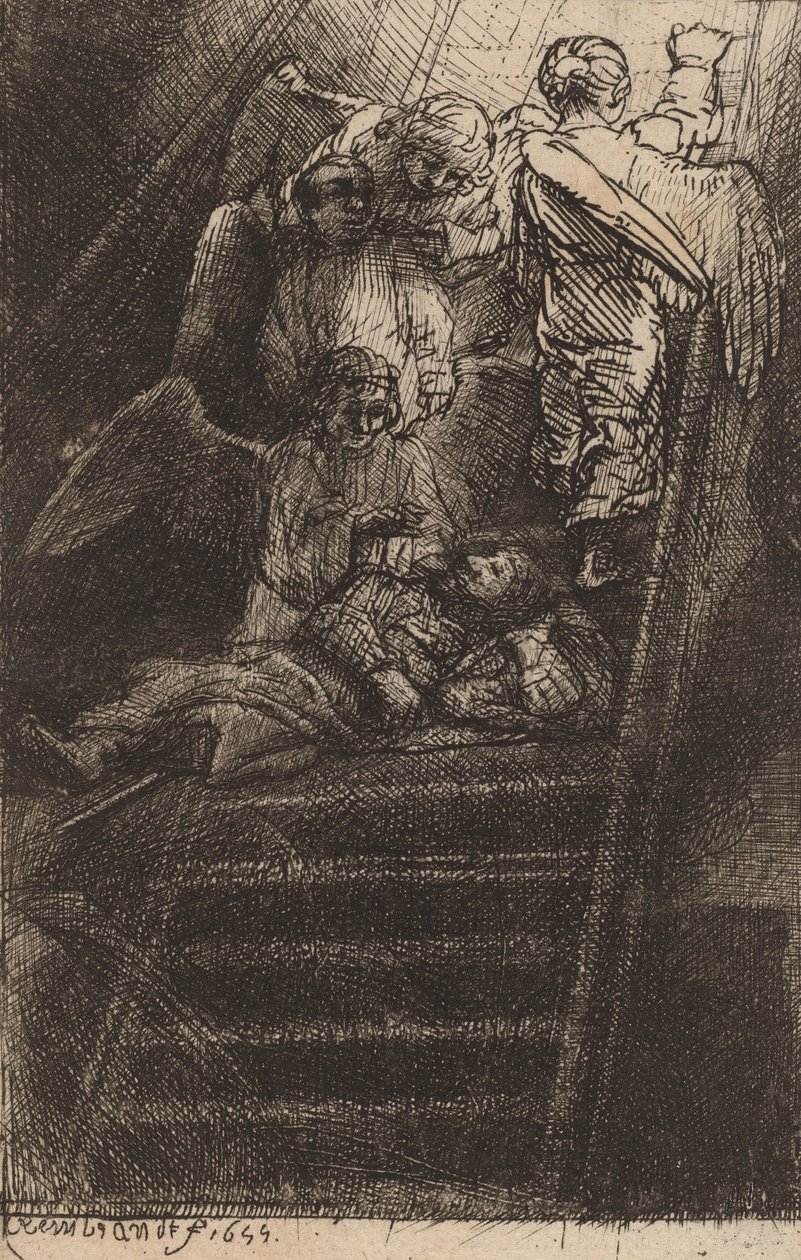 Jákob létrája, 1655. alkotó: Rembrandt van Rijn