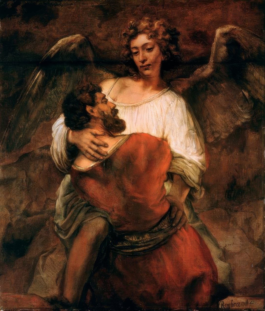 Jákob harca az angyallal alkotó: Rembrandt van Rijn