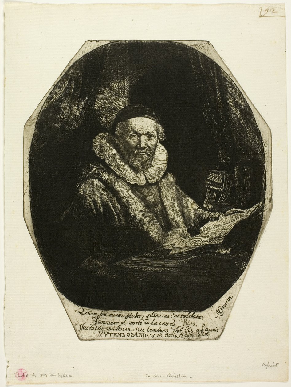 Jan Uytenbogaert alkotó: Rembrandt van Rijn
