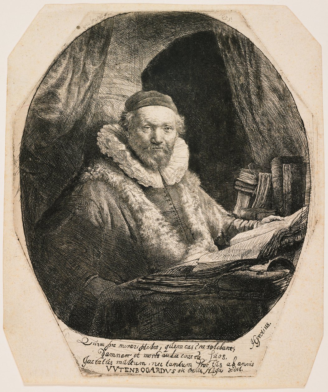 Jan Uytenbogaert, a remonstránsok prédikátora alkotó: Rembrandt van Rijn