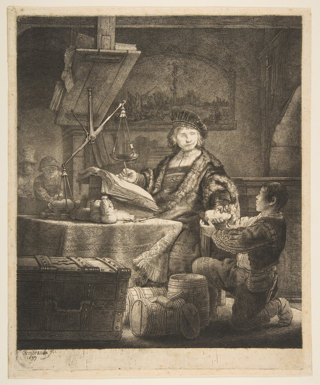 Jan Uytenbogaert Az aranymérleg, 1639. alkotó: Rembrandt van Rijn