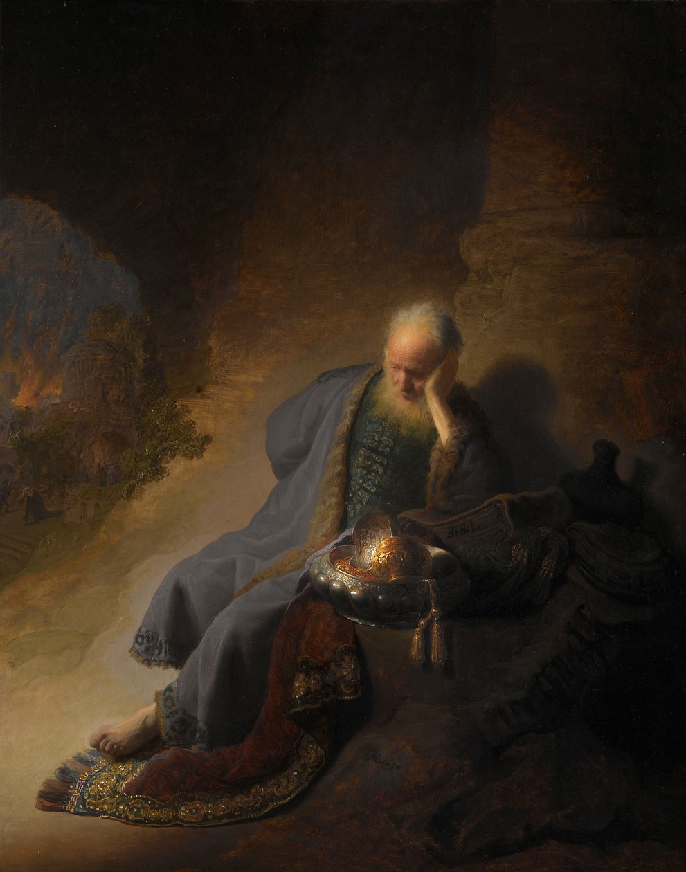 Jeremiás siránkozik Jeruzsálem pusztulása miatt alkotó: Rembrandt van Rijn