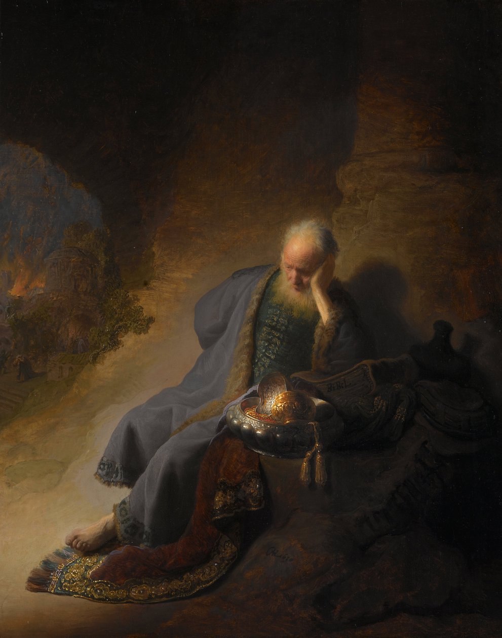 Jeremiás siratja Jeruzsálem pusztulását, 1630 alkotó: Rembrandt van Rijn