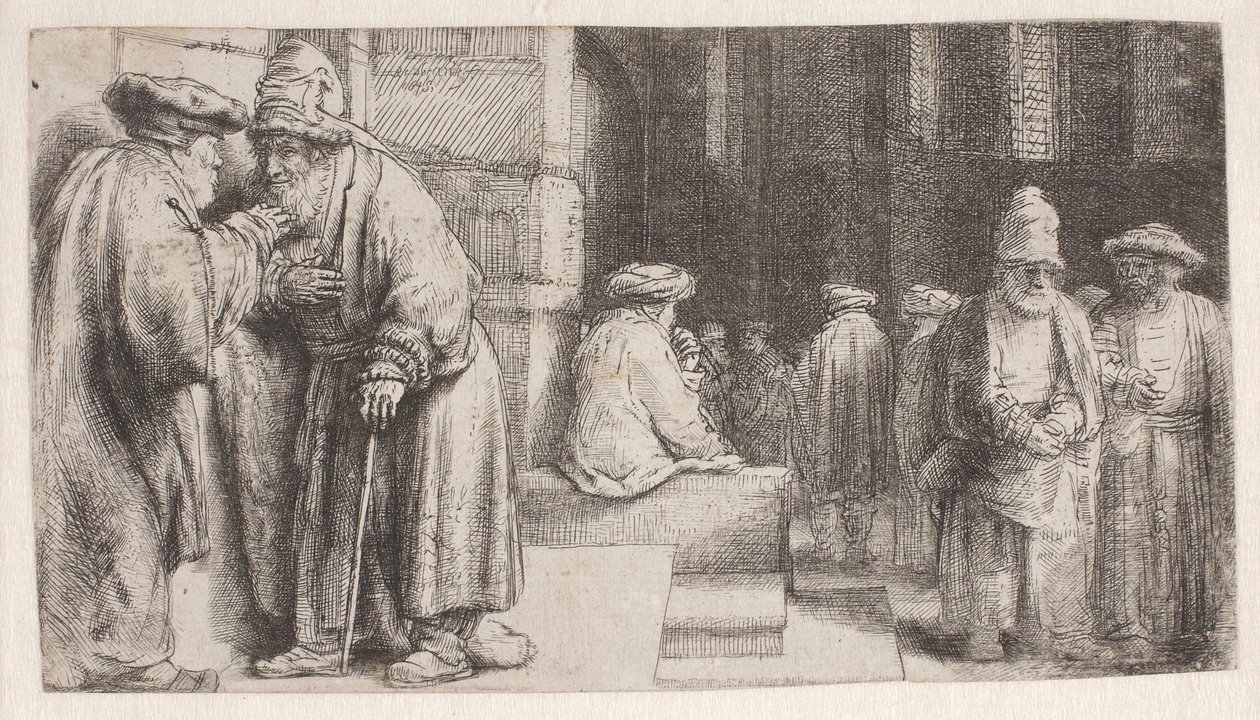 Zsidók a zsinagógában alkotó: Rembrandt van Rijn