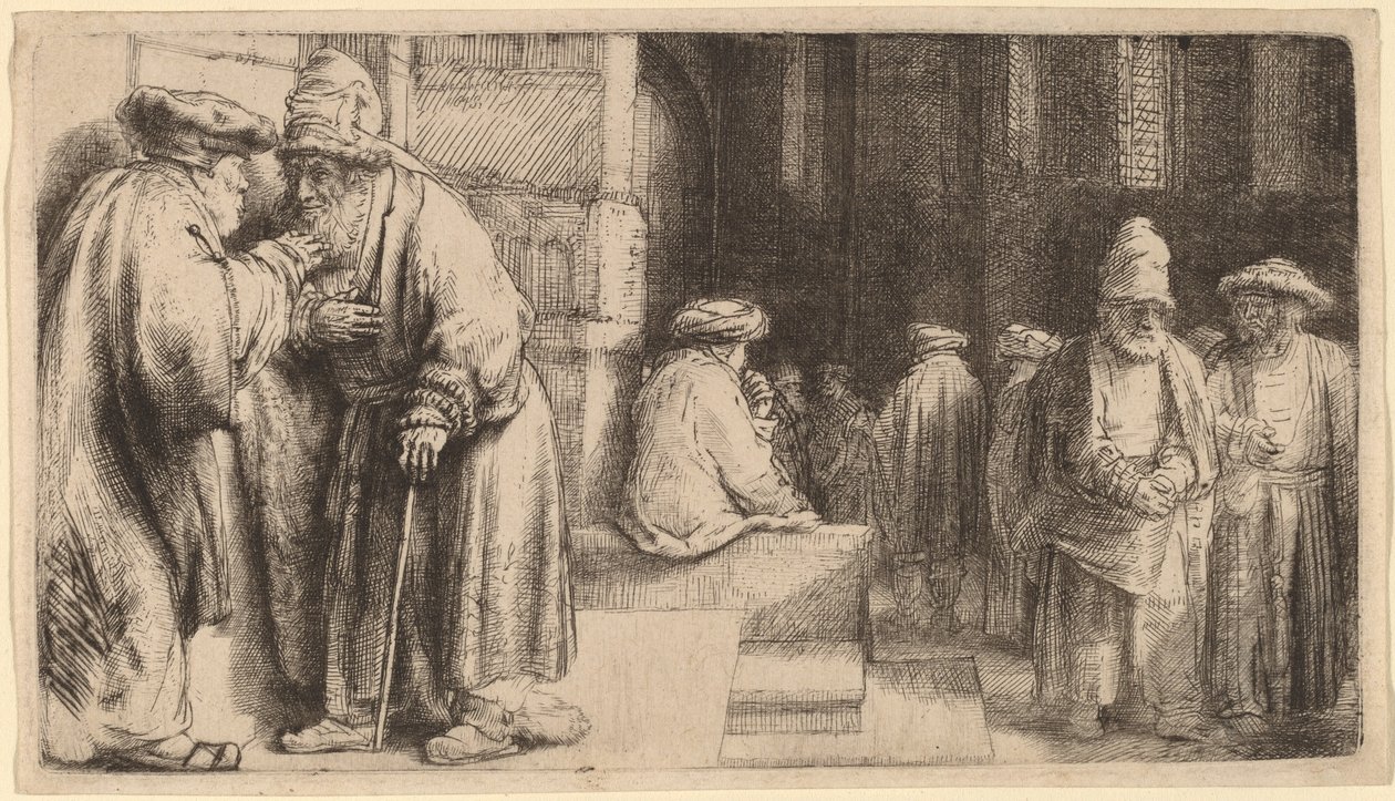 Zsidók a zsinagógában alkotó: Rembrandt van Rijn