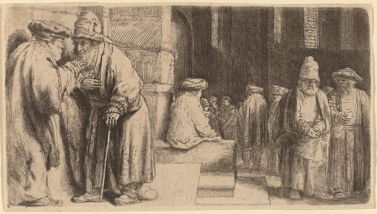 Zsidók a zsinagógában alkotó: Rembrandt van Rijn