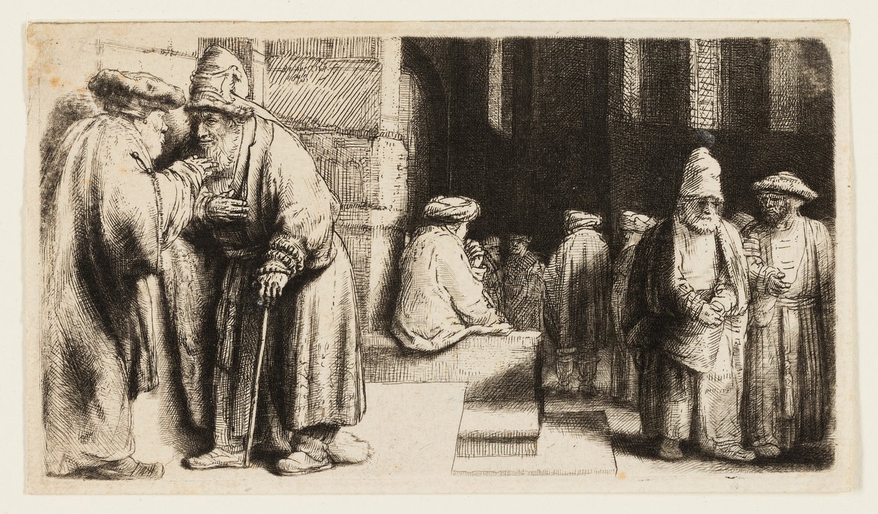 Zsidók a zsinagógában alkotó: Rembrandt van Rijn
