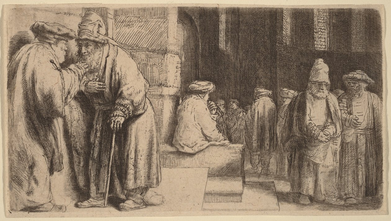 Zsidók a zsinagógában alkotó: Rembrandt van Rijn
