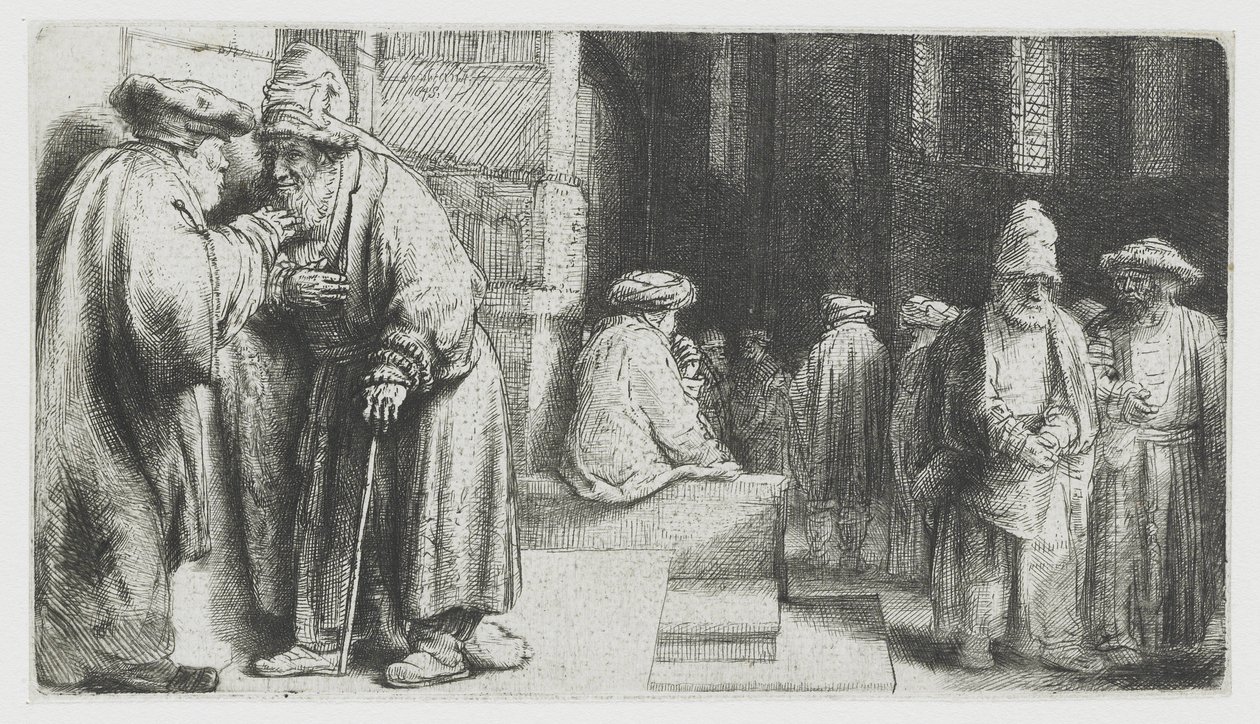 Zsidók a zsinagógában alkotó: Rembrandt van Rijn