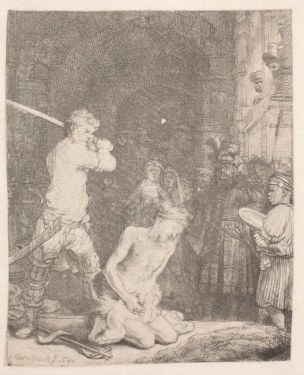 Keresztelő János lefejezte alkotó: Rembrandt van Rijn