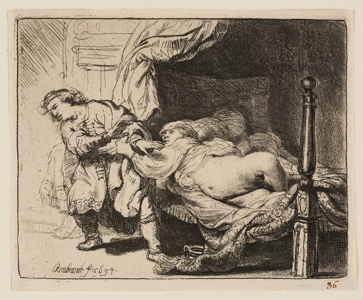 József és Potifár felesége alkotó: Rembrandt van Rijn