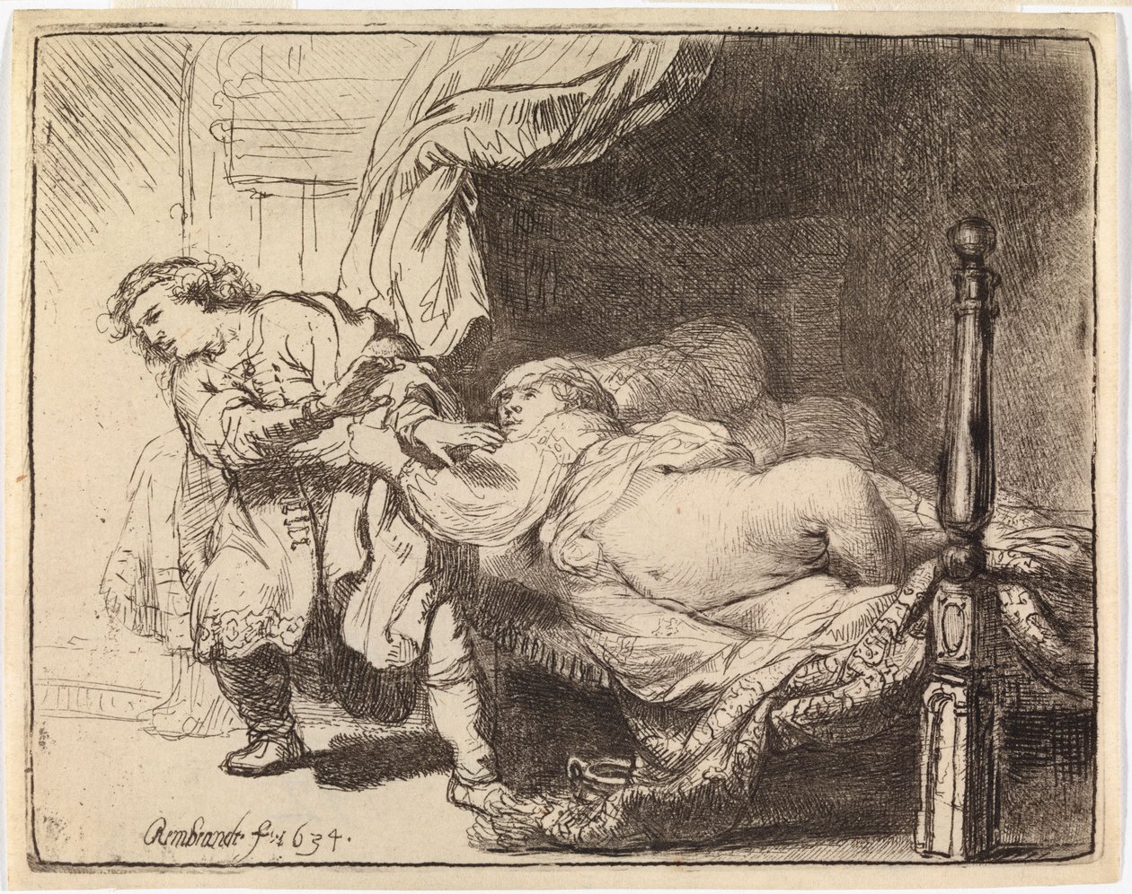József és Potifár felesége alkotó: Rembrandt van Rijn