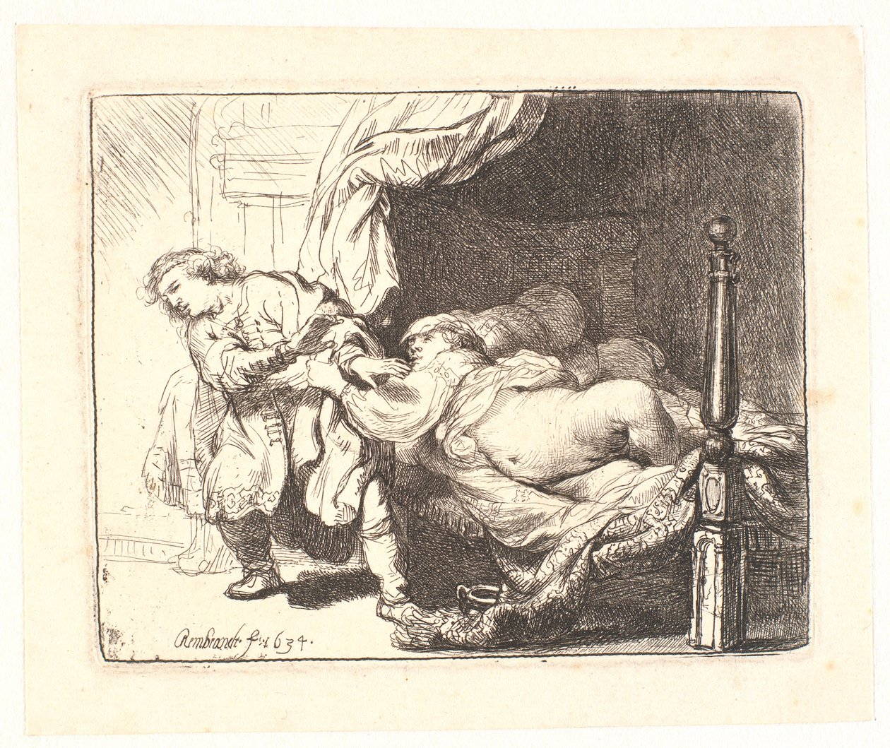József és Potifár felesége alkotó: Rembrandt van Rijn